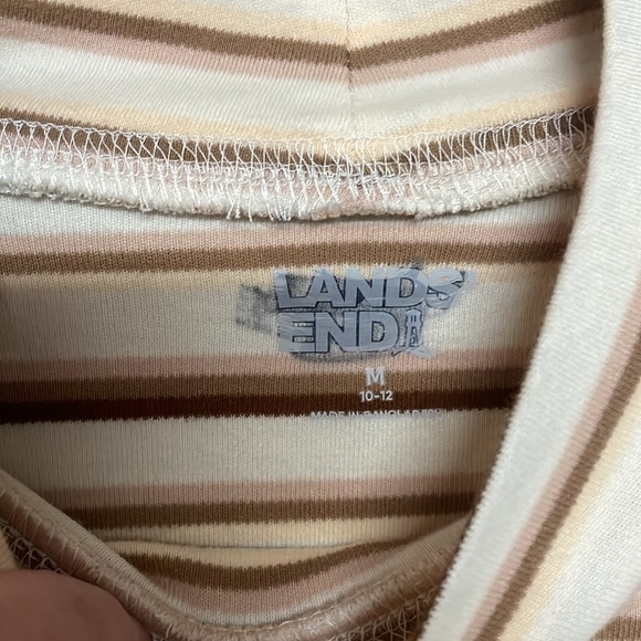 2/$30 Lands' End striped mock neck long sleeve top - Picture 2 of 10